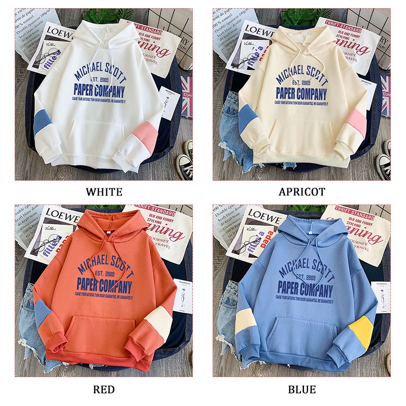 Áo Hoodie Dài Tay Dáng Rộng In Chữ Giản Dị Dành Cho Nữ Sinh