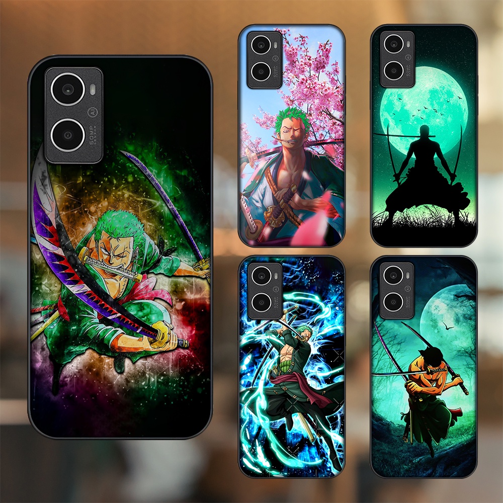 Ốp lưng Oppo A96 4G viền đen in hình Zoro One Piece