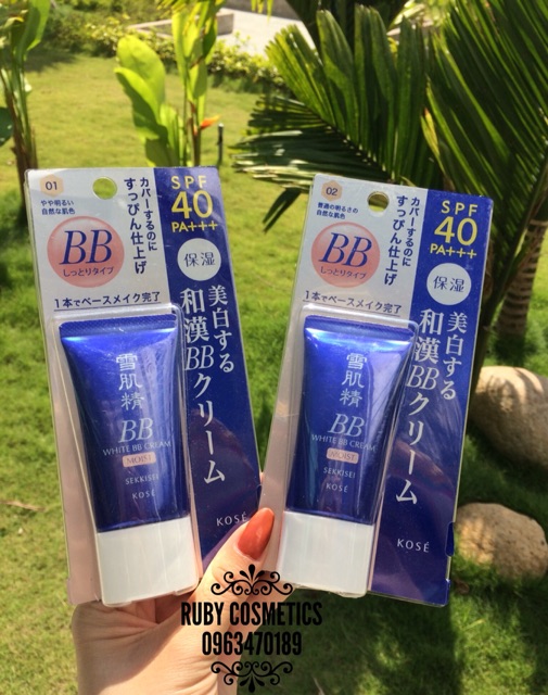 Kem Trang Điểm Kose Sekkisei White BB Cream Moist (30g)