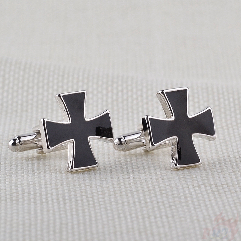 Set 2 khuy măng sét hình chữ thập thời trang