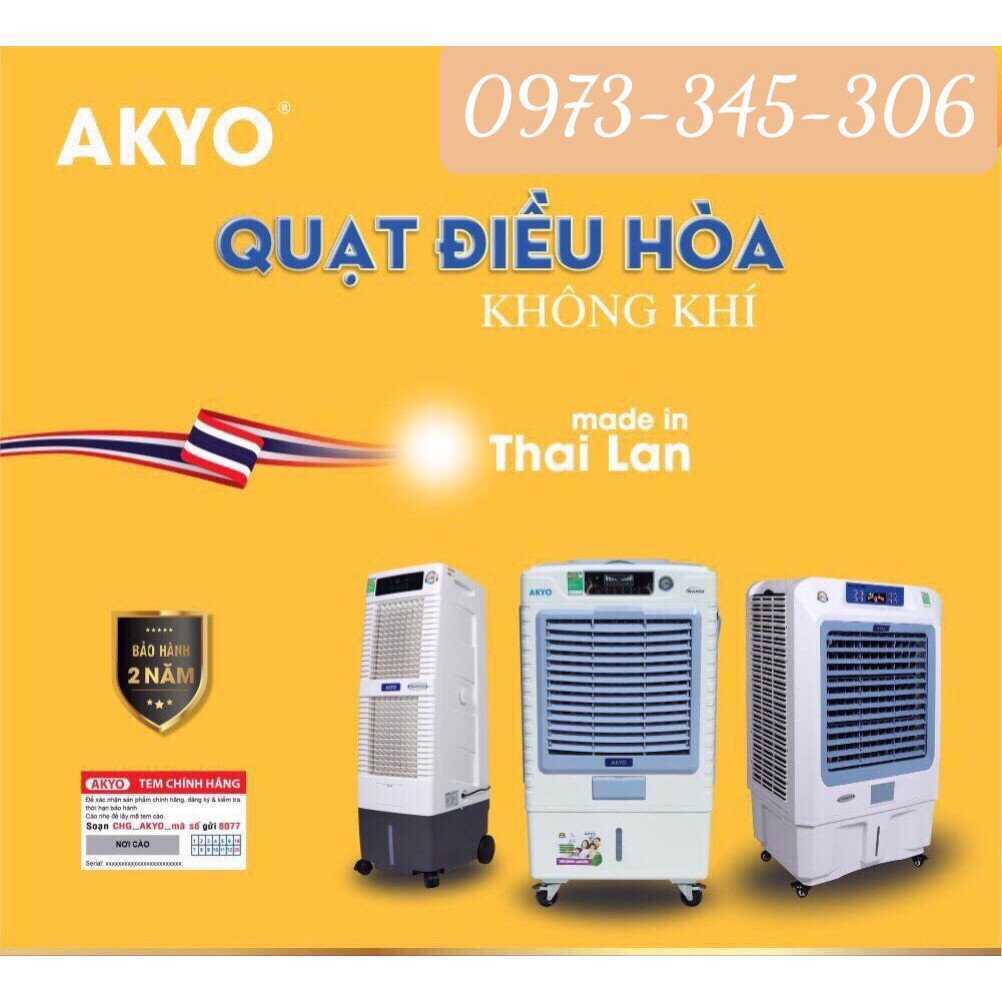 Quạt điều hòa không khí AKYO Inverter AK8000 8.000m3/h 200W tặng kèm 2 đá khô bảo hành 24 tháng