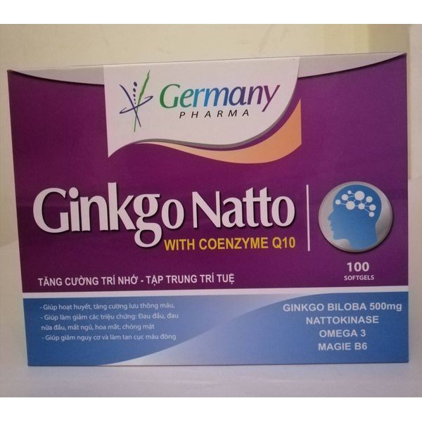Ginkgo natto Giúp hoạt huyết dưỡng não, tăng cường lưu thông máu 100 viên