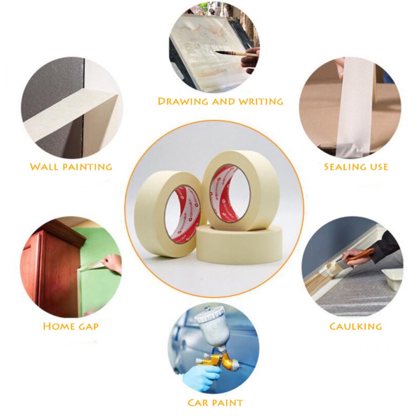 Cuộn Băng Keo Một Mặt 20M 5mm-50mm Màu Trắng Tự Dính Dùng Để Vẽ Tranh Sơn Dầu