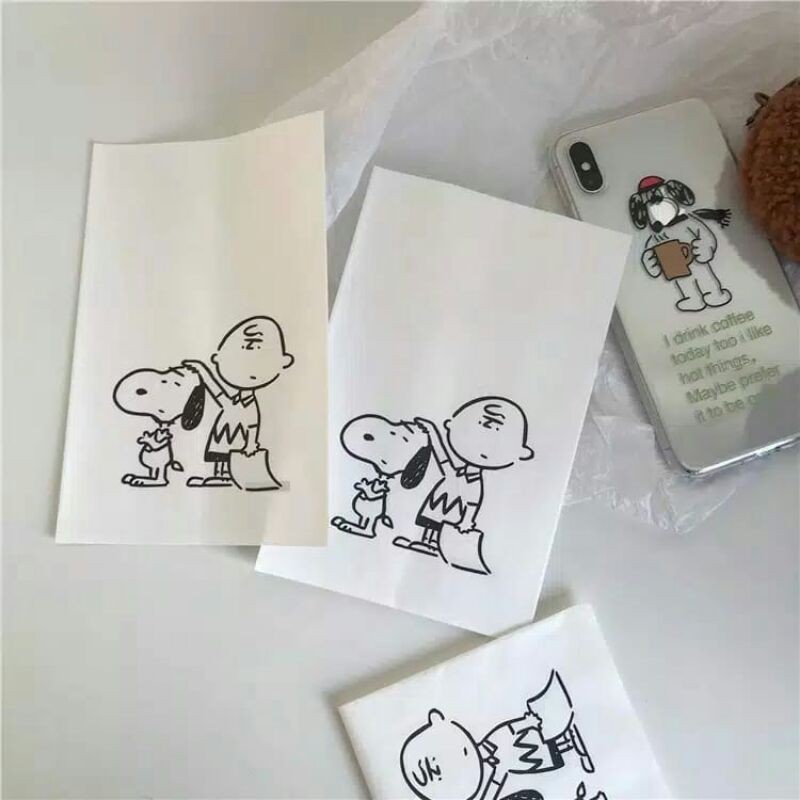 Bao Thư Giấy In Hoạt Hình Snoopy Charlie Dễ Thương