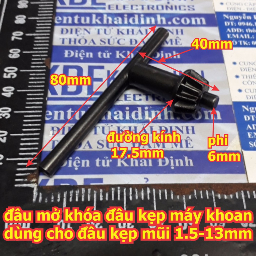 1 cái Đầu mở, tay vặn đầu giữ mũi khoan của máy khoan, đầu mở khóa máy khoan loại 1.5-13mm kde5791