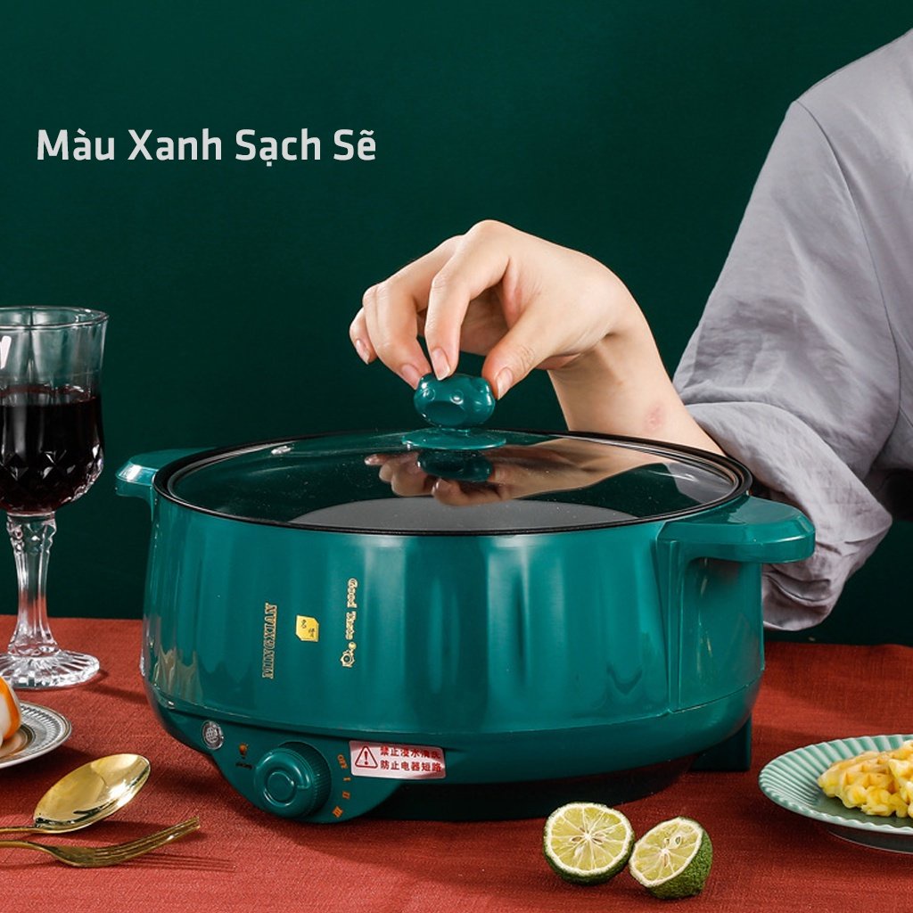 Nồi Lẩu Điện Ca Mì Đa Năng Siêu Tốc , Siêu Tiện Lợi Thể Tích 3L - 4L (Nồi Nấu Cơm,Nấu Lẩu,Chiên Xào) - BẢO HÀNH 12 THÁNG