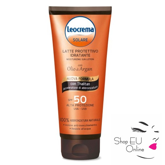 Kem Chống Nắng Dưỡng ẩm Ngăn Ngừa Lão Hóa Leocrema Solare Latte con Olio di Argan Spf 50 200ml- Italy