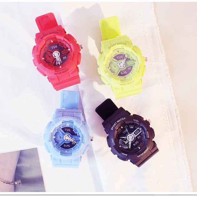 Đồng hồ nữ xanh matcha Candycat mẫu chạy kim màn hình giả điện tử S98 | WebRaoVat - webraovat.net.vn