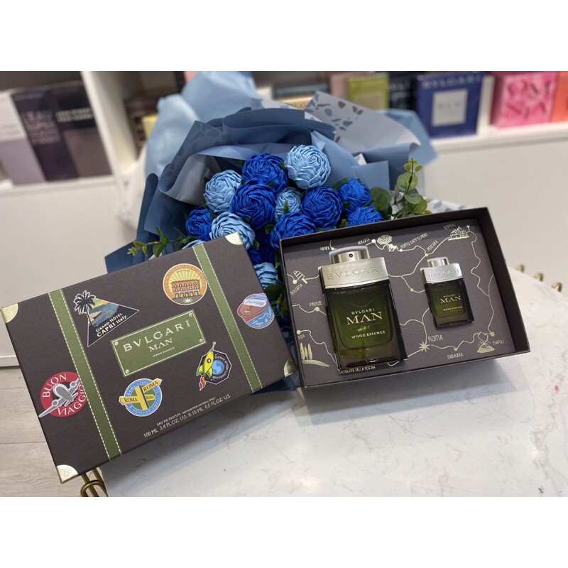 Set nước hoa Bvlgari Wood Essence EDP 100ml + 15ml | Thế Giới Skin Care