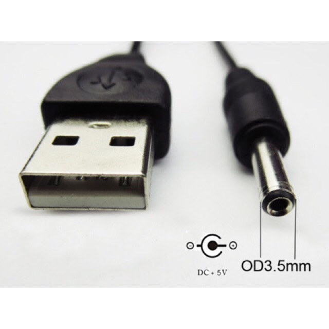 Dây sạc chân tròn dùng cho quạt mini | BigBuy360 - bigbuy360.vn