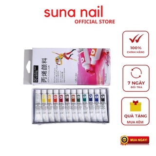 Bột vẽ cọ bản sét 12 màu