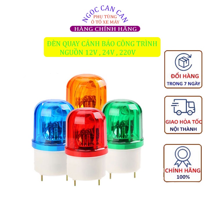 Đèn Xoay 360 độ Cảnh Báo Công Trình 12v, 24v, 220v