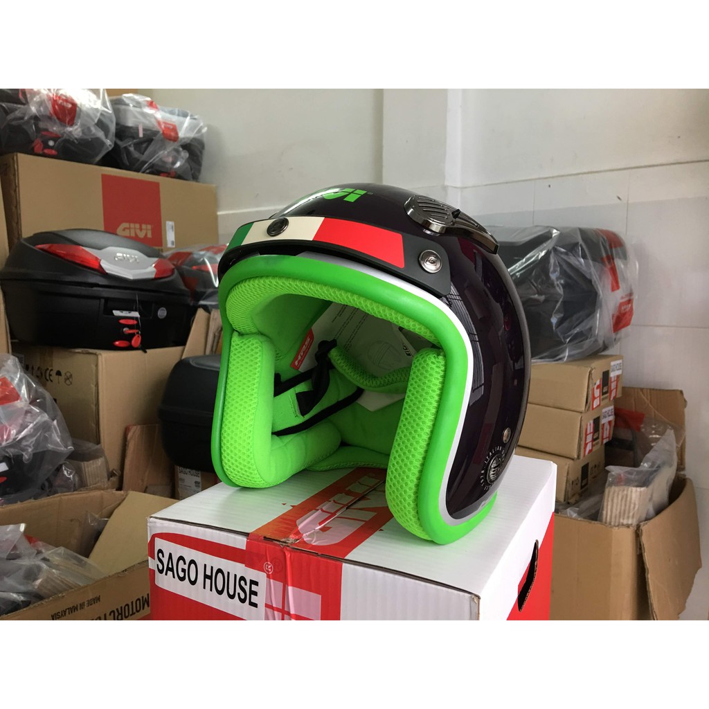 Mũ bảo hiểm givi Duho H300VBFUC, Nón bảo hiểm givi loại 3/4 màu xanh đen size M mới 100%