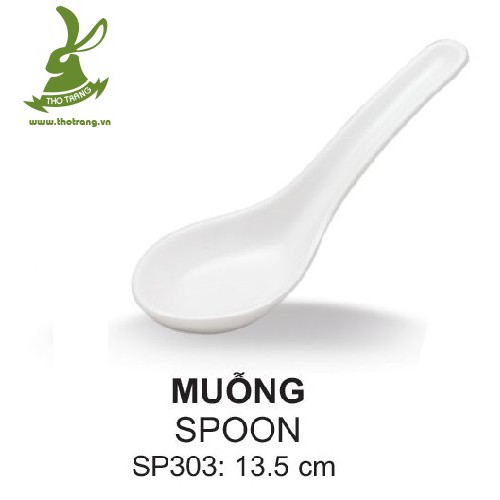 Muỗng cơm, muỗng canh màu trắng Srithai superware Thái Lan