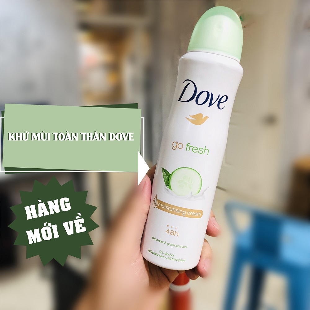 [Chuẩn Auth] Xịt ngăn mùi toàn thân Dove Moisturising 48h 150ml