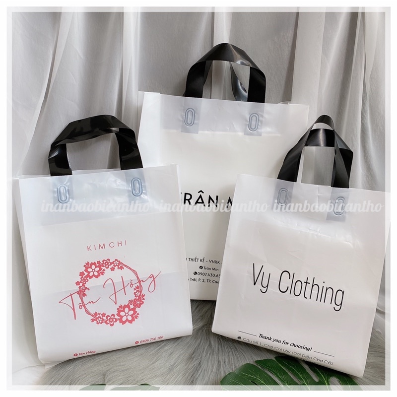 [HÀNG CHUẨN] 5 KG in túi nilon theo yêu cầu, túi trong suốt pe HD Pe hàng bóng dẻo dai dùng cho các shop cao cấp