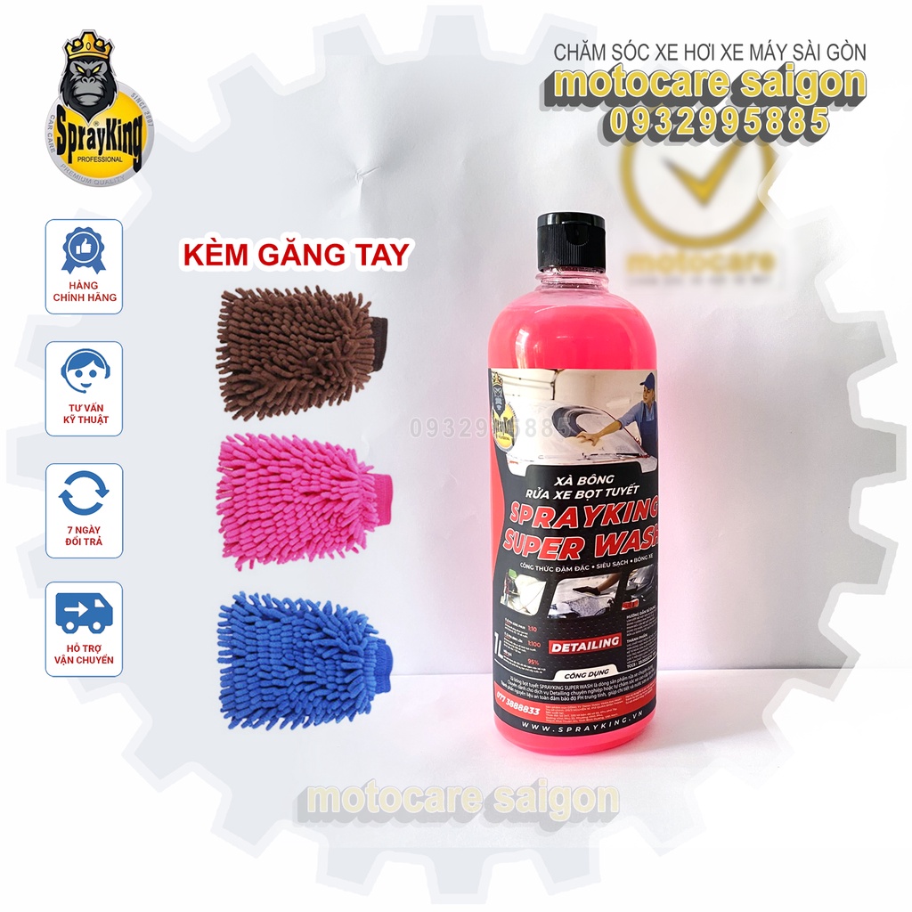 Nước rửa xe , xà bông rửa xe Sprayking Super Wash 1L - rửa xe không chạm siêu bóng