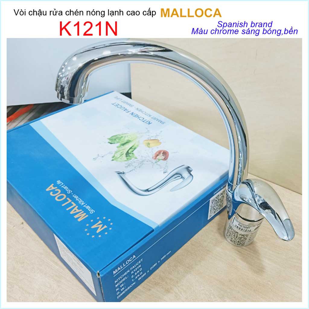 Xả kho Vòi chậu Malloca K121N, vòi chậu chén nóng lạnh Malloca giá tốt, chất lượng tốt