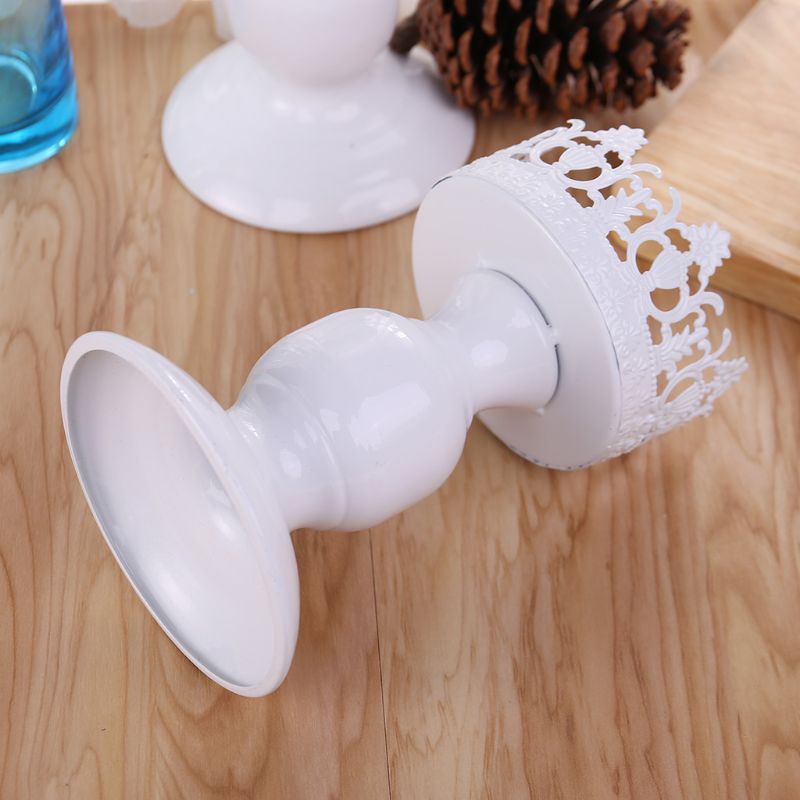 Giá Đỡ Nến Bằng Kim Loại Màu Trắng Siêu Lãng Mạn Trang Trí Bàn Tiệc Cưới