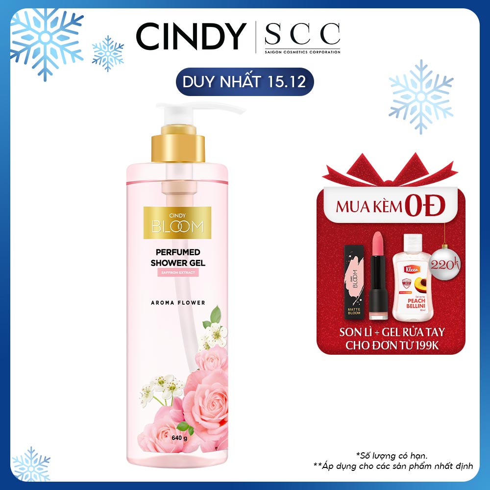 Sữa tắm nước hoa Cindy Bloom Aroma Flower hương ngọt ngào nữ tính 640g