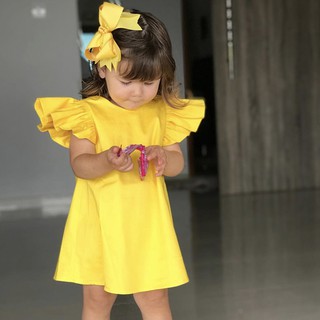 Đầm bé gái thắt nơ eo