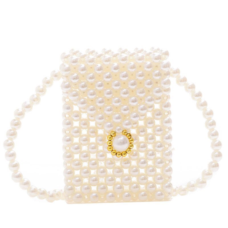 Túi Xách Mini Đính Ngọc Trai Phong Cách Retro Dành Cho Nữ và trẻ em