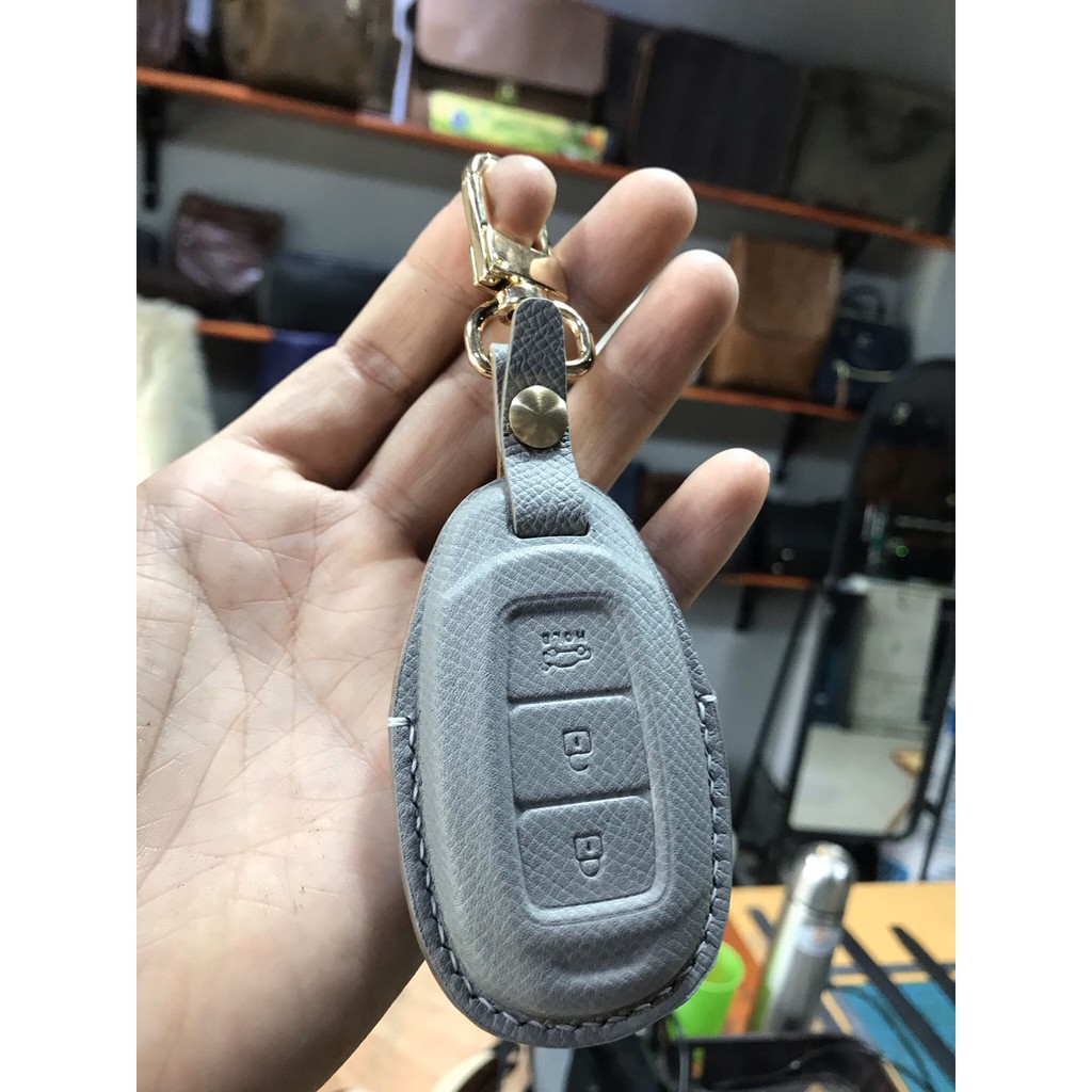 Bao da chìa khóa ô tô smart key da thật 100%