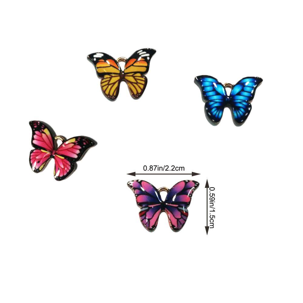 Set 10 Mặt Dây Chuyền Hình Bướm Bằng Kim Loại Tráng Men Thủ Công DIY
