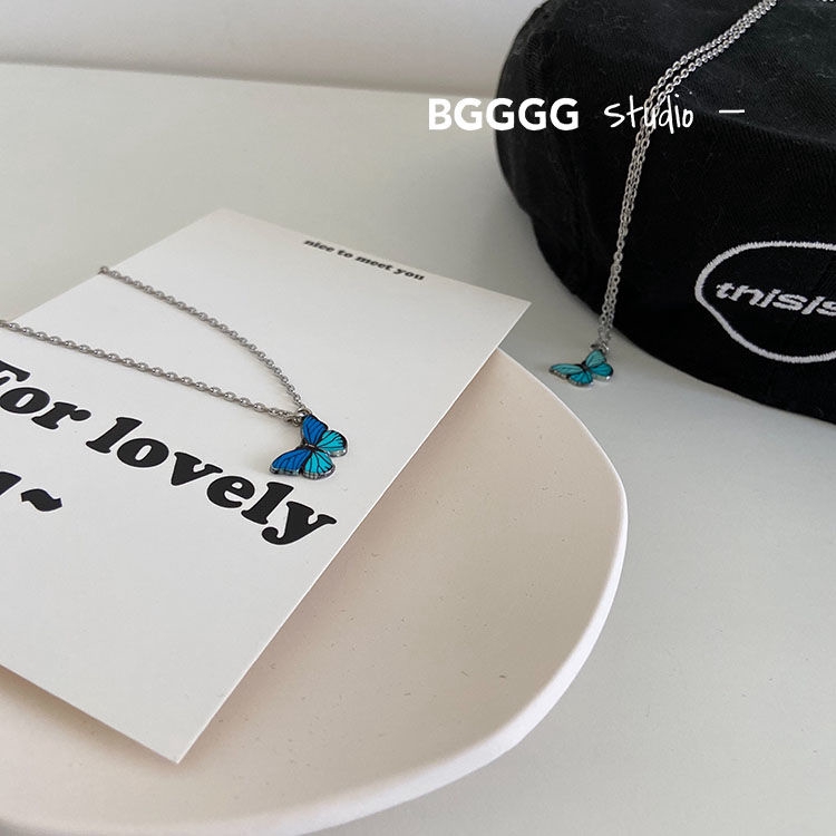 vòng cổ Mặt Hình Bướm Phong Cách Hiphop Cá Tính