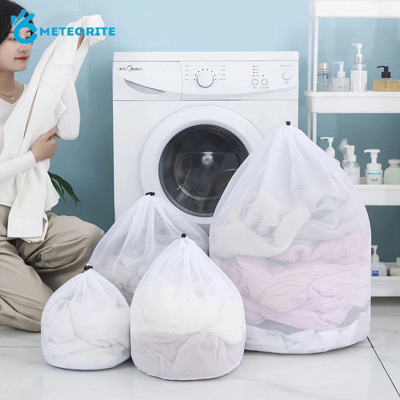 Túi lưới giặt đồ lót/ vớ 3 kích thước tùy chọn có thể gấp gọn tiện dụng tại nhà