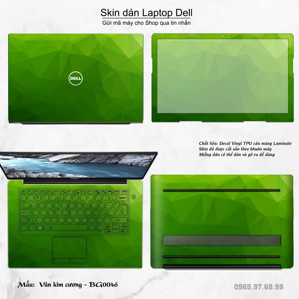 Skin dán Laptop Dell in hình Vân kim cương nhiều mẫu 2 (inbox mã máy cho Shop)