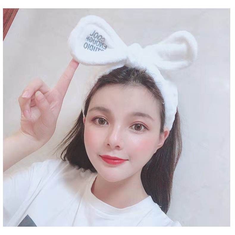 Băng đô rửa mặt thiết kế tai thỏ dễ thương