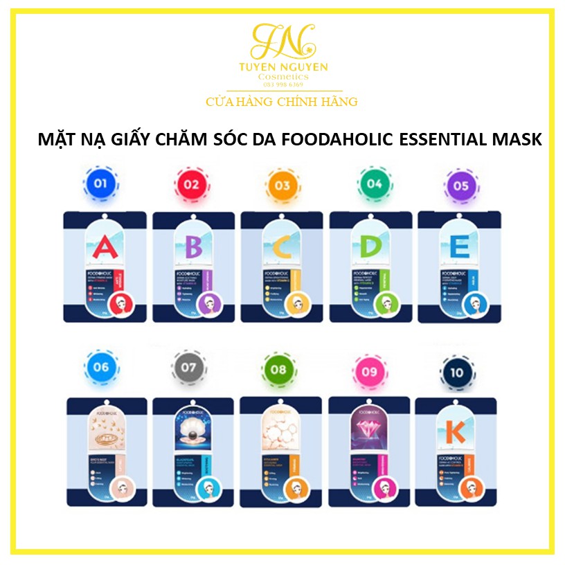 Mặt Nạ Giấy Chăm Sóc Da Foodaholic Essential Mask