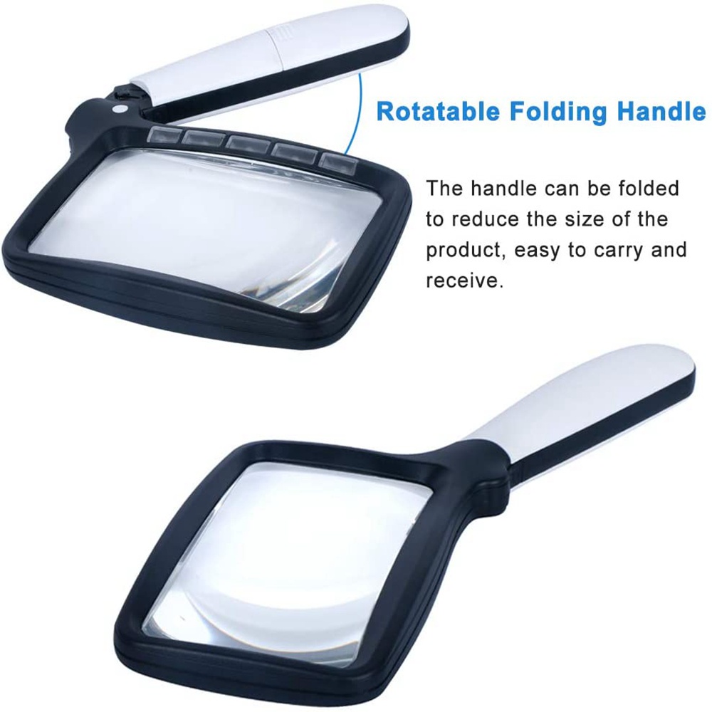 Kính Lúp Phóng Đại 2 Lần Có Đèn Led Hỗ Trợ Đọc Sách / Làm Đồ Trang Sức