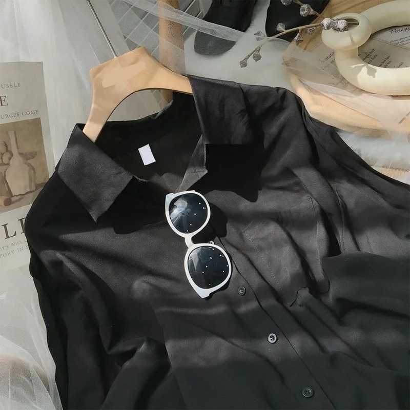 Áo sơ mi nữ form rộng tay dài kiểu công sở đẹp hàng Quảng Châu cao cấp ANDOSA SM10