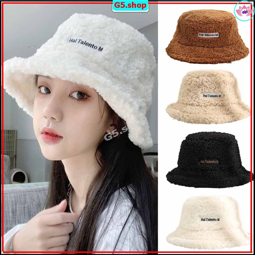 Mũ lông cừu, mũ bucket lông cừu, Mũ bucket Nón tai bèo vành cụp G5