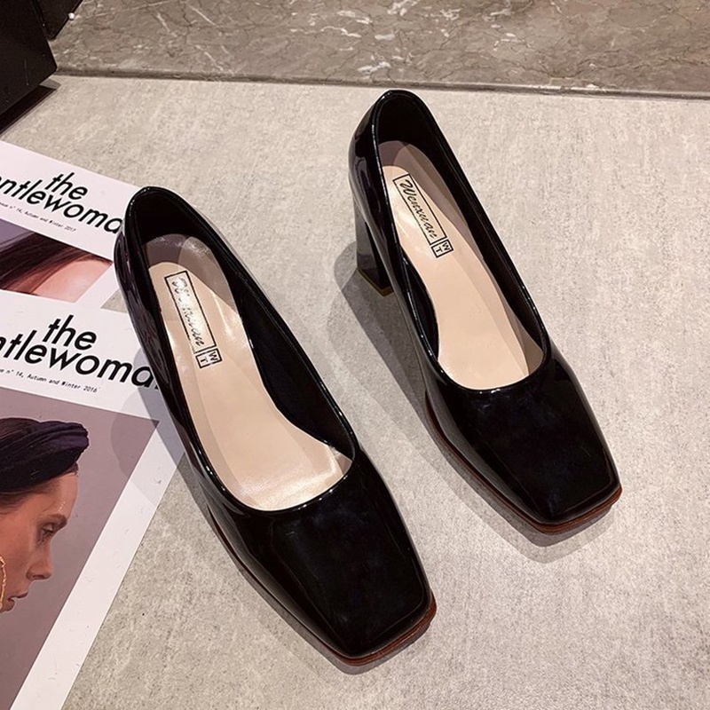 Giày Cao Gót Mũi Vuông Phong Cách Pháp Thời Trang Cho Nữ