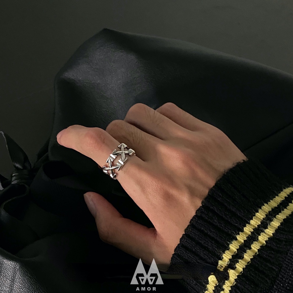 Nhẫn Đeo Tay Phong Cách Hiphop OFF White Thời Trang Cá Tính Cho Nam