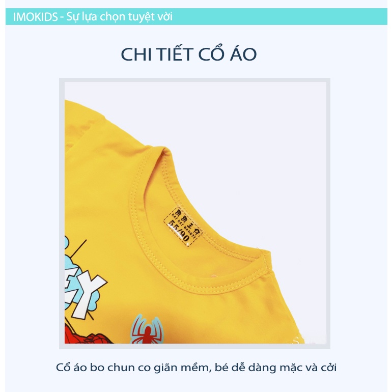 Đồ bộ dài tay bé trai xuất Hàn 24-35kg chất cotton Quảng Châu họa tiết nghộ nghĩnh hình siêu nhân, khủng long, ô tô