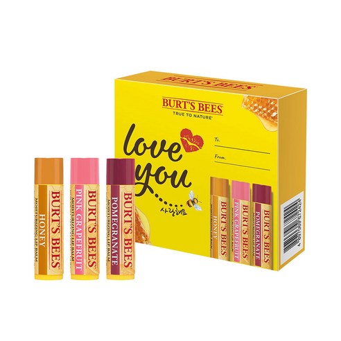 Set quà tặng 3 son dưỡng môi Burt's Bee hương mật ong, hương bưởi và hương lựu (4.25g x 3 thỏi)