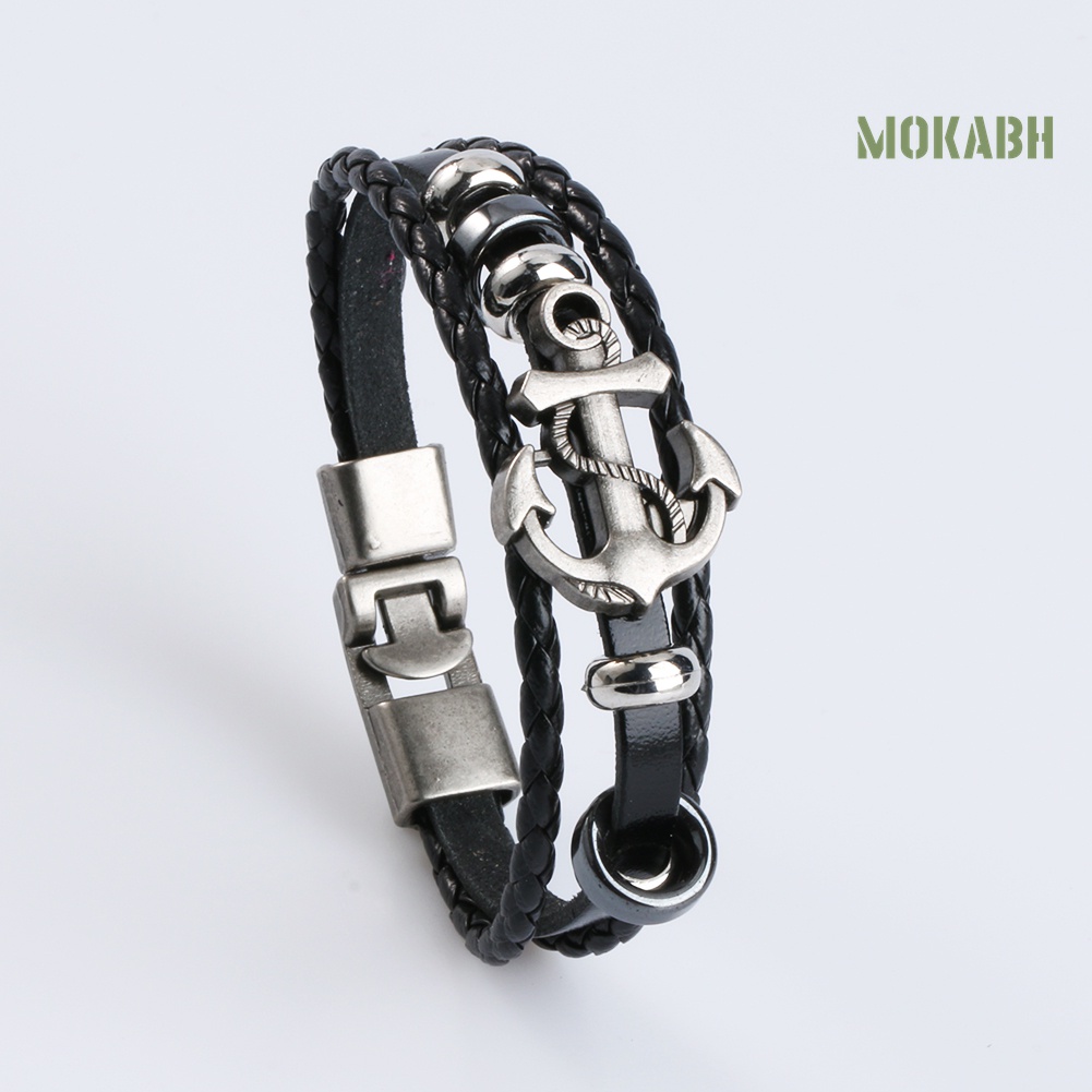 Vòng Đeo Tay Giả Da Kiểu Dáng Vintage Thời Trang Cá Tính Cho Nam