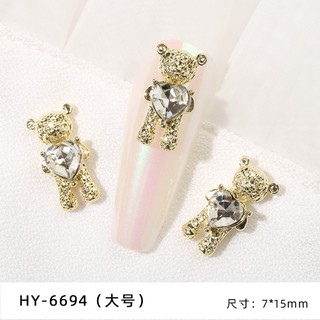 charm gấu trang trí móng tay