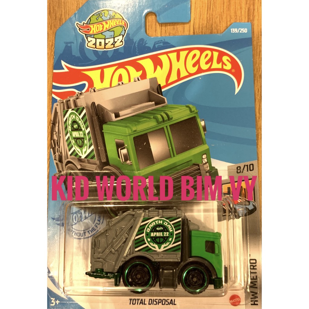 Xe mô hình Hot Wheels basic Tải rác Total Disposal GRX85, 40K.