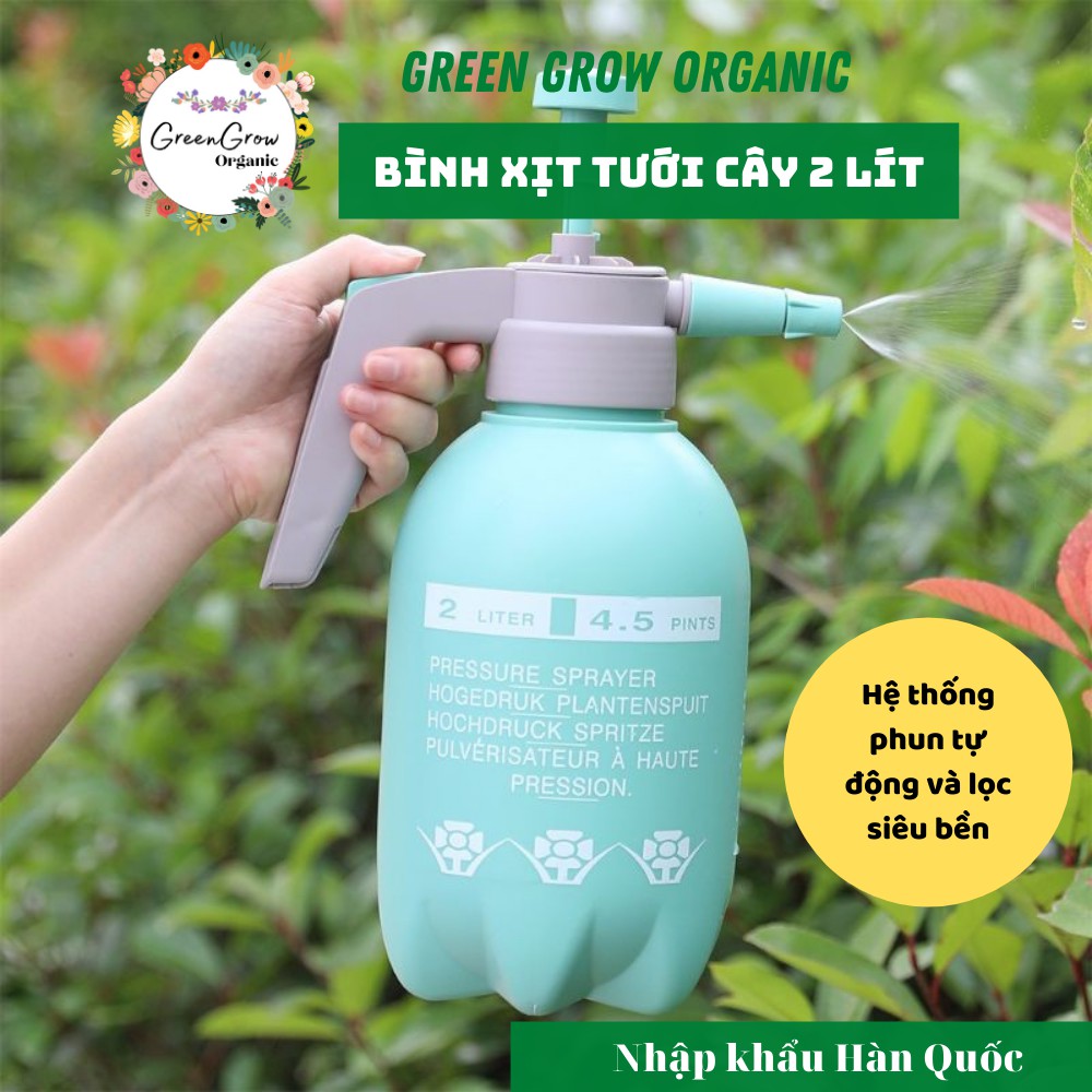 Bình Tưới Cây Hàn Quốc - Bình xịt nước 2L Thiết kế mới nhất 2021 - Lực phun cực mạnh, phun sương hiệu quả - MS126