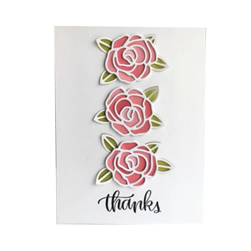 Khuôn cắt giấy kim loại hình hoa hồng dùng trang trí DIY