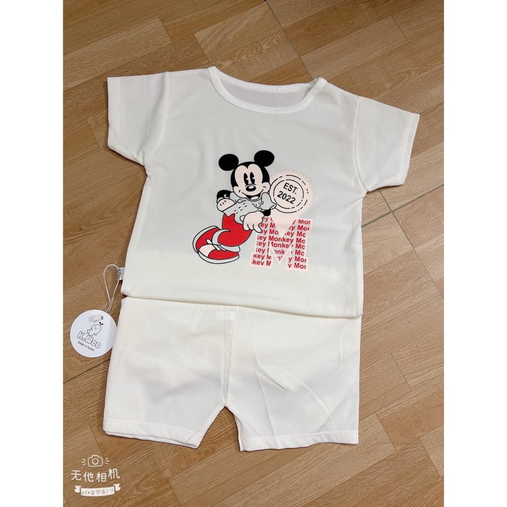 (quà tặng) (BĐ 35088) Bộ Cộc Tay Chất Thun Lạnh Cho Bé Trai Bé Gái, Bộ Hè Cho Bé trai, bé gái hoạ tiết micky cực xinh
