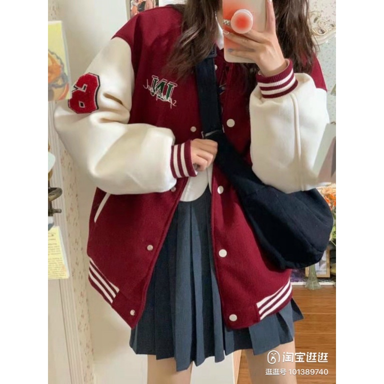 Áo Khoác KaKi Cotton 2 Lớp Bomber Cúc Bấm Phối Tay Trắng In Chữ Siêu Dễ Thương UT170 [NewUnisex]