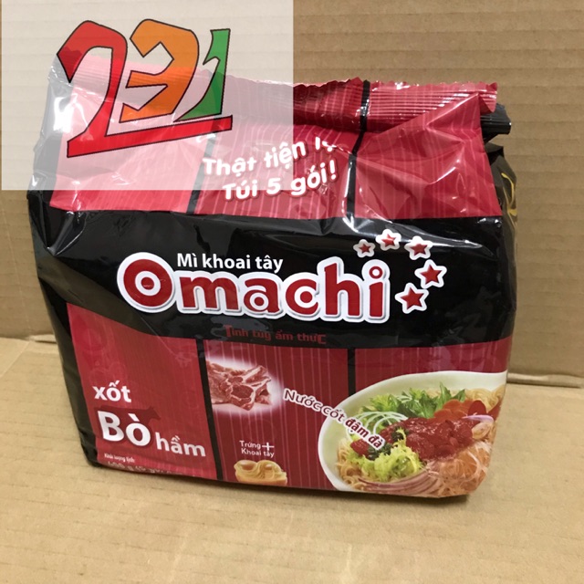 Lốc 5 Gói Mỳ Omachi Xốt Bò Hầm 80g