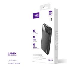 [Mã 253ELSALE hoàn 7% đơn 300K] Pin dự phòng Lanex LPB - N25 10000mah, cổng USB 2.1A, màn hình led.