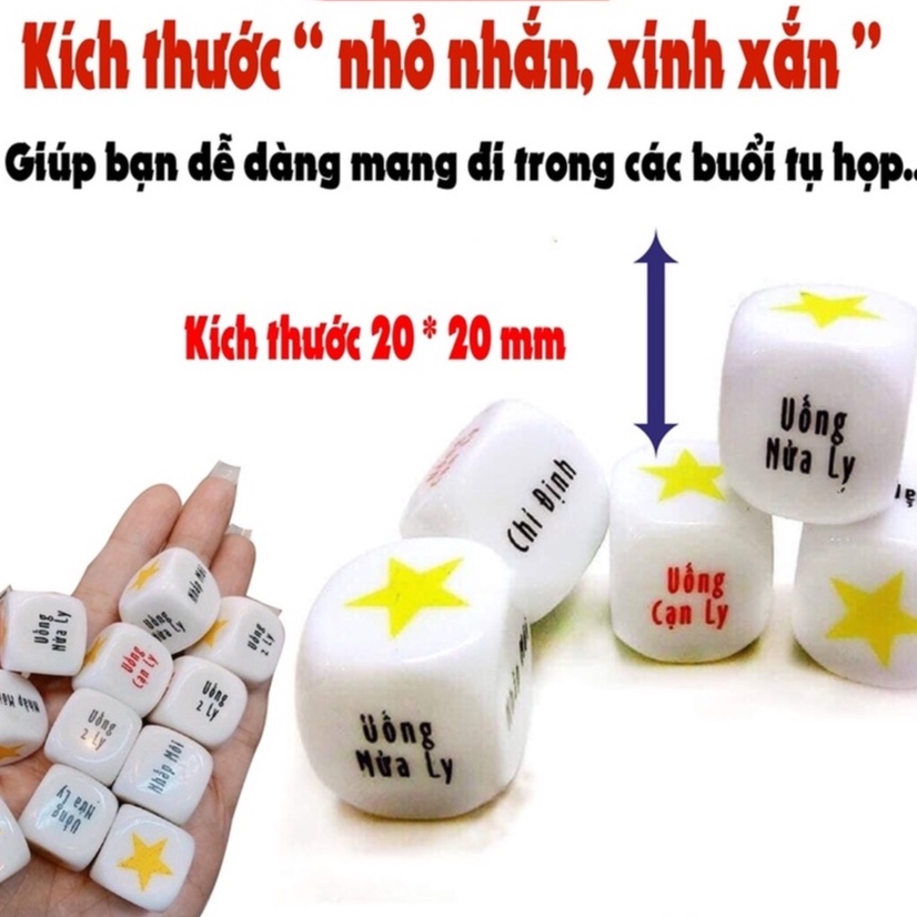 Xúc xắc 6 mặt uống bia rượu, viên xí ngầu ăn nhậu drinking game cực vui